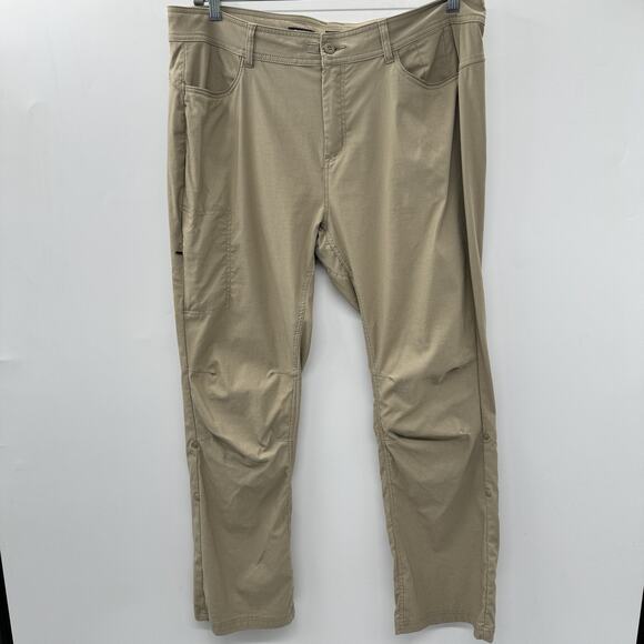 Prana Halle Nylon Stretch Standard Fit Hiking Pants Sz 18WR Brown Convertible - Picture 1 of 13